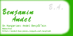benjamin andel business card